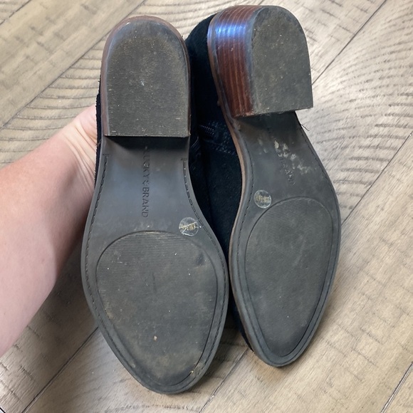 Lucky Brand Frankela Bootie Suede Ankle Boot Black Women's Size 6 - Picture 4 of 6